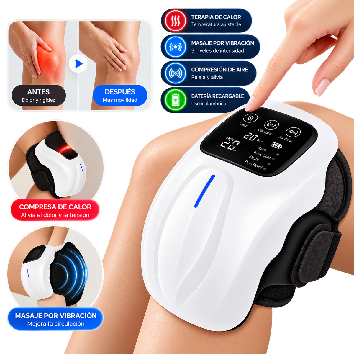 ThermoFlex - Masajeador de Rodillas con Calor